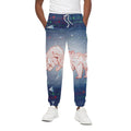 Bull And Bear Stock Market Print Cotton Sweatpants