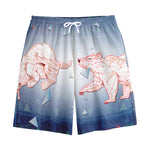Bull And Bear Stock Market Print Cotton Shorts