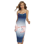 Bull And Bear Stock Market Print Cross Back Cami Dress