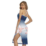 Bull And Bear Stock Market Print Cross Back Cami Dress