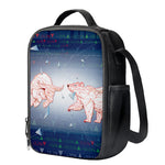 Bull And Bear Stock Market Print Crossbody Lunch Bag