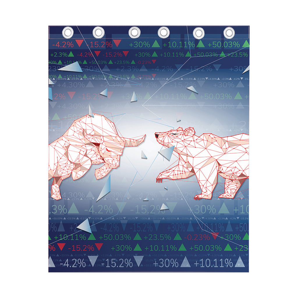 Bull And Bear Stock Market Print Curtain