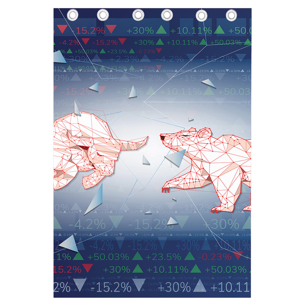 Bull And Bear Stock Market Print Curtain