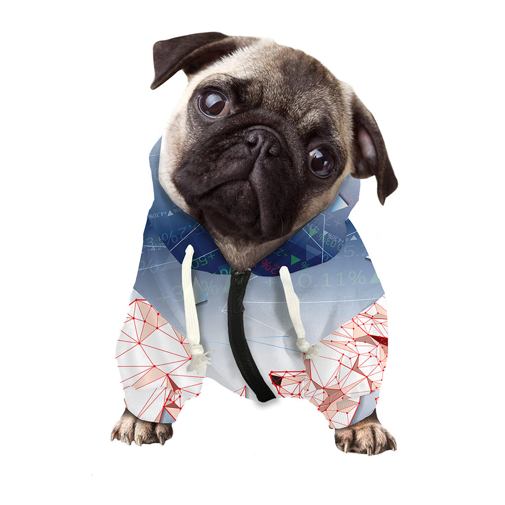 Bull And Bear Stock Market Print Dog Zip Up Hoodie