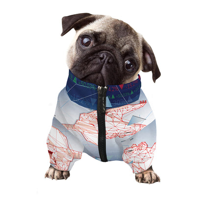 Bull And Bear Stock Market Print Dog Zip Up Jacket