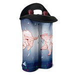 Bull And Bear Stock Market Print Double Neoprene Wine Tote