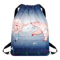 Bull And Bear Stock Market Print Drawstring Backpack