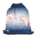 Bull And Bear Stock Market Print Drawstring Bag