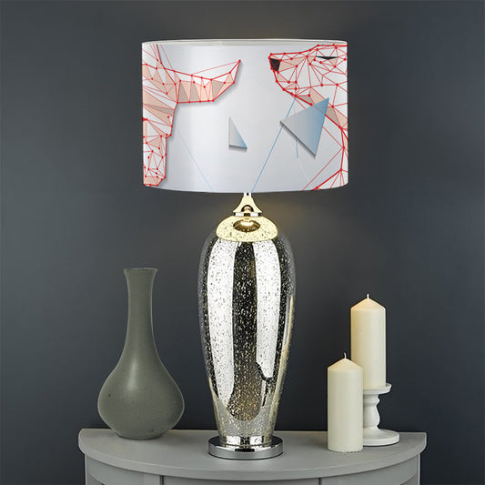 Bull And Bear Stock Market Print Drum Lamp Shade