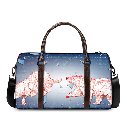 Bull And Bear Stock Market Print Duffle Bag