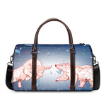 Bull And Bear Stock Market Print Duffle Bag