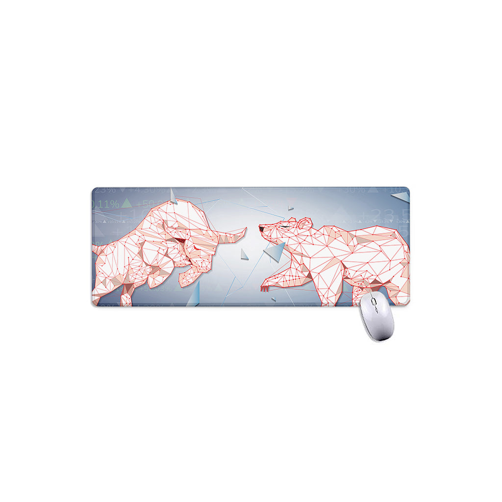 Bull And Bear Stock Market Print Extended Mouse Pad