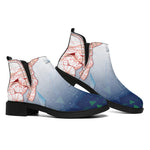 Bull And Bear Stock Market Print Flat Ankle Boots