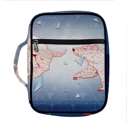 Bull And Bear Stock Market Print Front Pocket Bible Bag