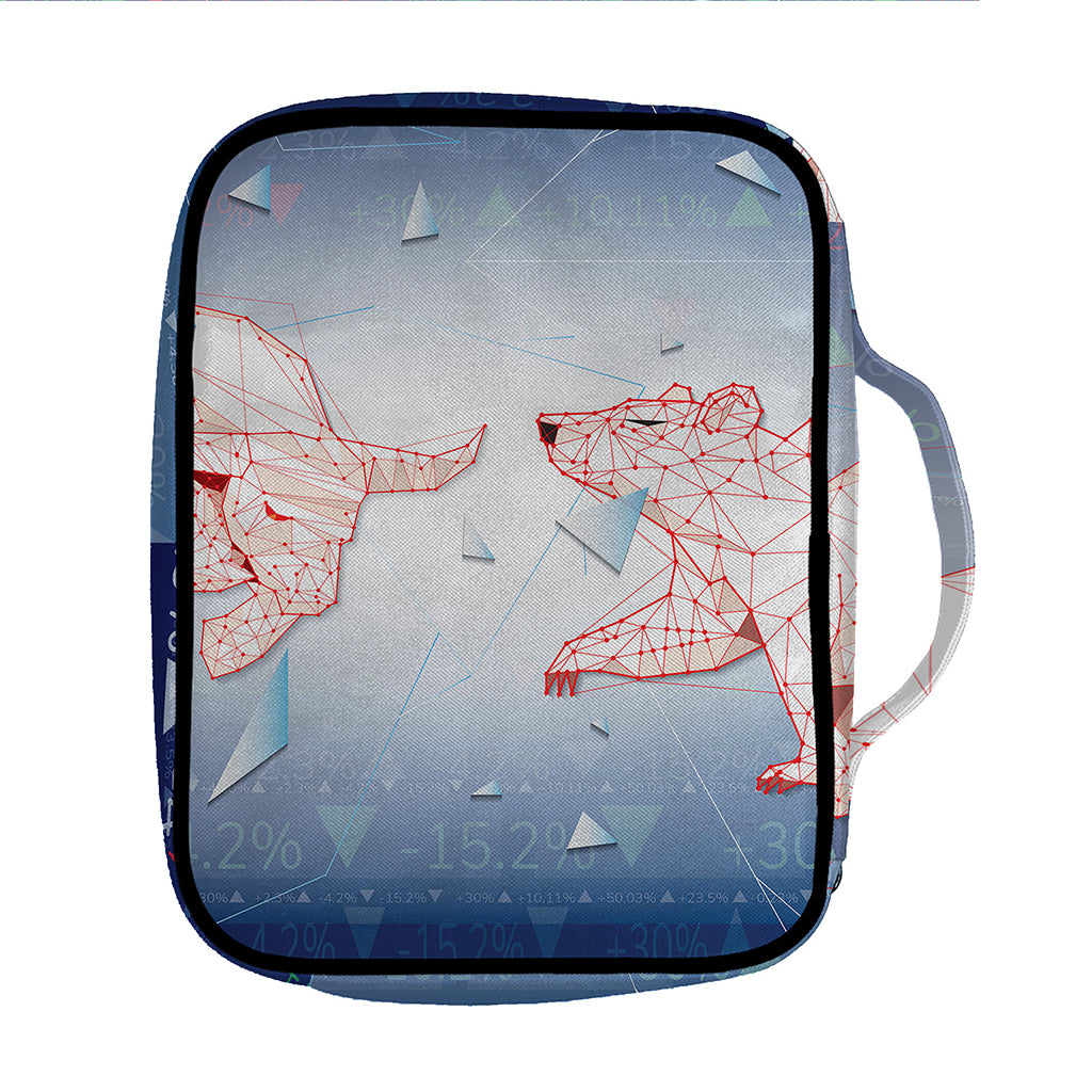 Bull And Bear Stock Market Print Front Pocket Bible Bag