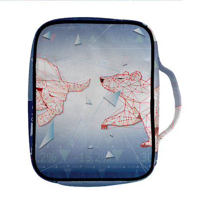 Bull And Bear Stock Market Print Front Pocket Bible Bag