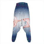 Bull And Bear Stock Market Print Hammer Pants