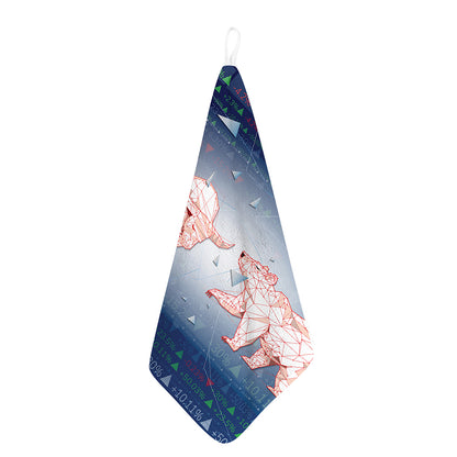 Bull And Bear Stock Market Print Hand Towel