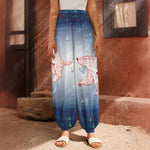 Bull And Bear Stock Market Print Harem Pants