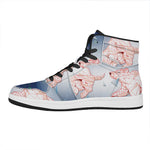Bull And Bear Stock Market Print High Top Leather Sneakers