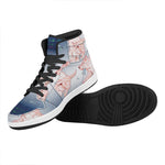 Bull And Bear Stock Market Print High Top Leather Sneakers