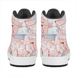 Bull And Bear Stock Market Print High Top Leather Sneakers