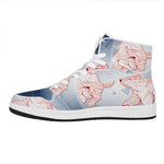 Bull And Bear Stock Market Print High Top Leather Sneakers