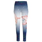 Bull And Bear Stock Market Print High-Waisted Pocket Leggings