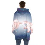 Bull And Bear Stock Market Print Hoodie Blanket