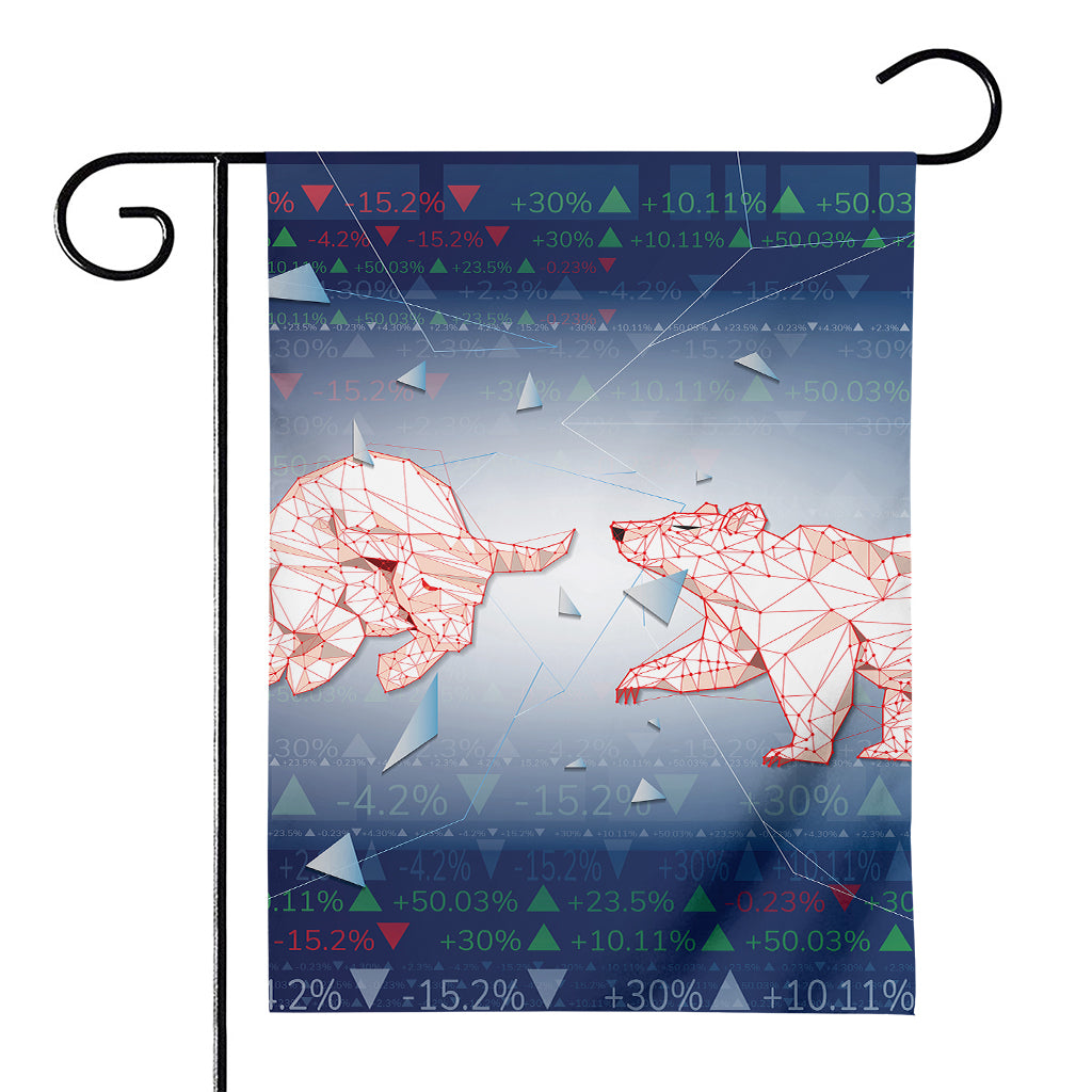 Bull And Bear Stock Market Print House Flag