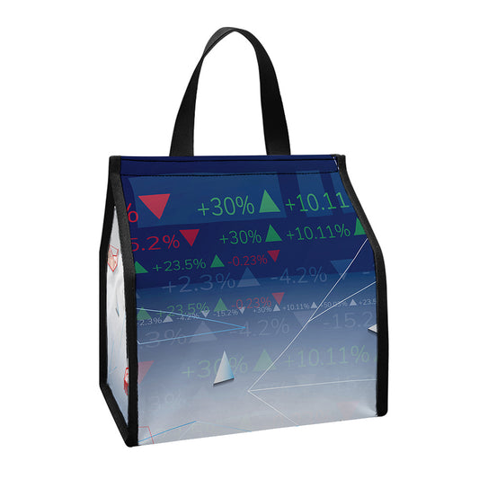 Bull And Bear Stock Market Print Insulated Lunch Tote