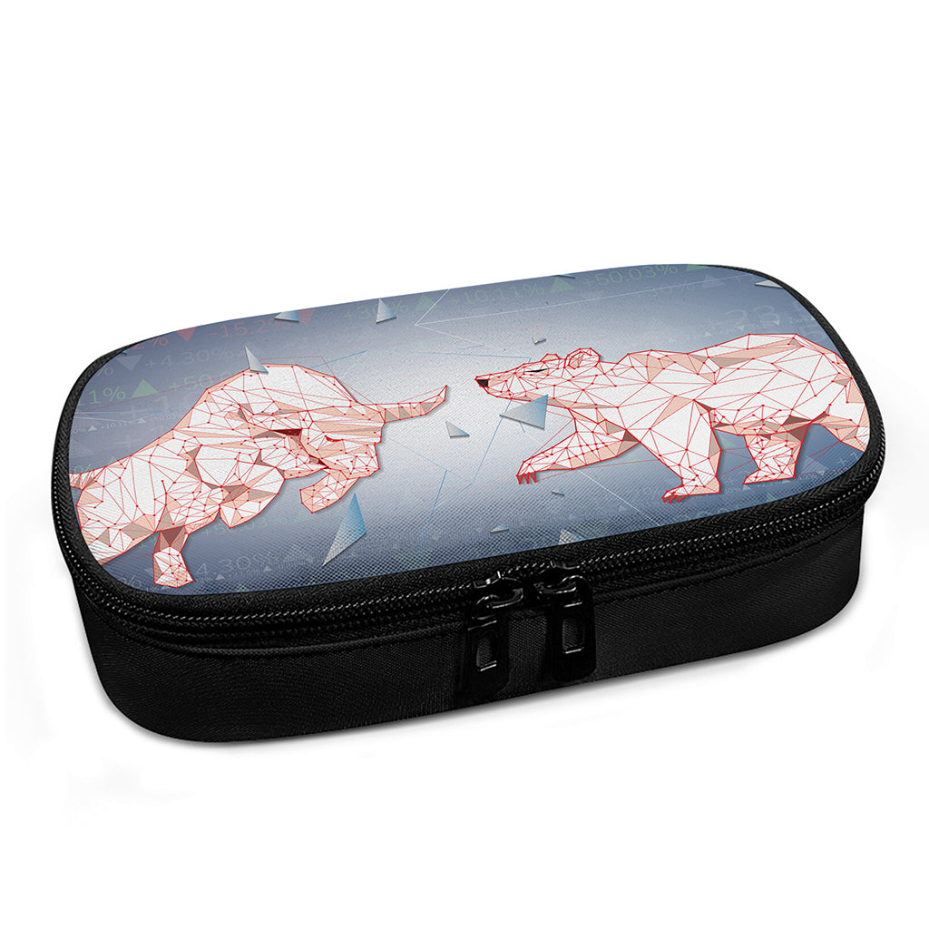 Bull And Bear Stock Market Print Insulin Cooler Travel Case