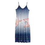 Bull And Bear Stock Market Print Jersey Midi Cami Dress