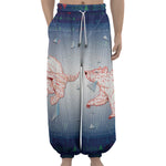 Bull And Bear Stock Market Print Lantern Pants