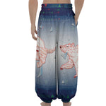 Bull And Bear Stock Market Print Lantern Pants