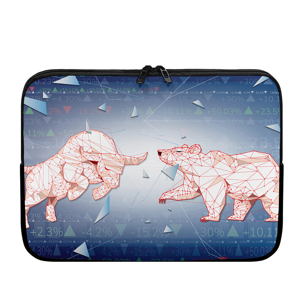 Bull And Bear Stock Market Print Laptop Sleeve