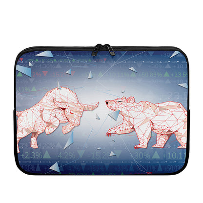 Bull And Bear Stock Market Print Laptop Sleeve