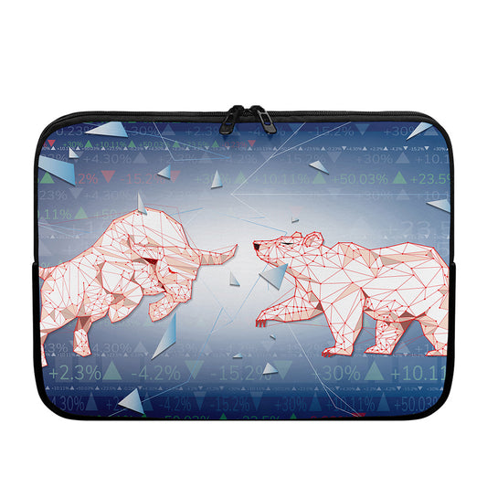 Bull And Bear Stock Market Print Laptop Sleeve