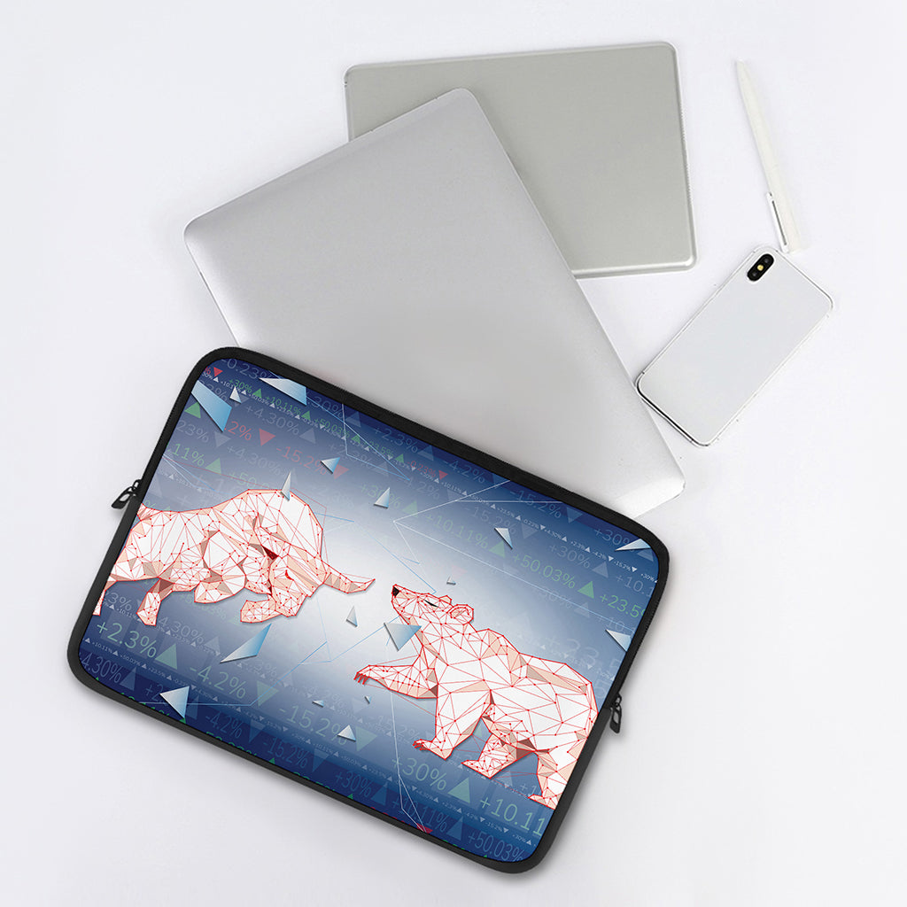 Bull And Bear Stock Market Print Laptop Sleeve