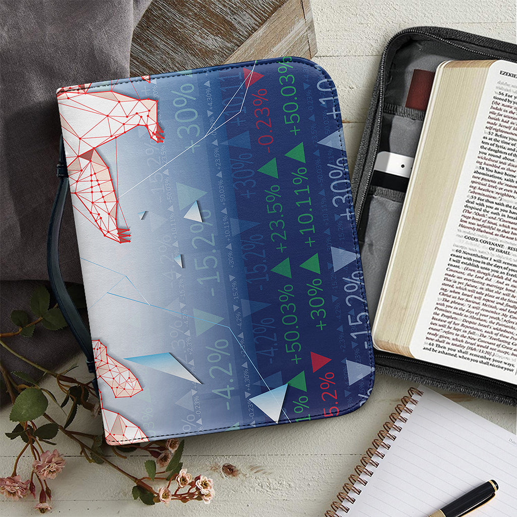 Bull And Bear Stock Market Print Leather Bible Cover