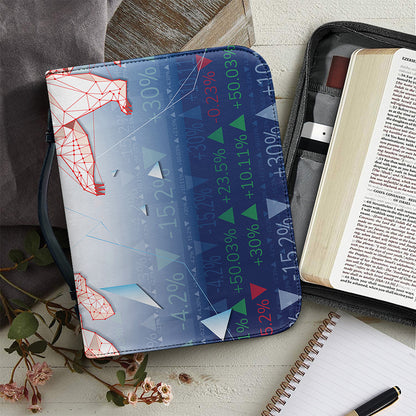 Bull And Bear Stock Market Print Leather Bible Cover