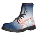 Bull And Bear Stock Market Print Lace-Up Boots