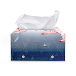 Bull And Bear Stock Market Print Leather Tissue Box Cover