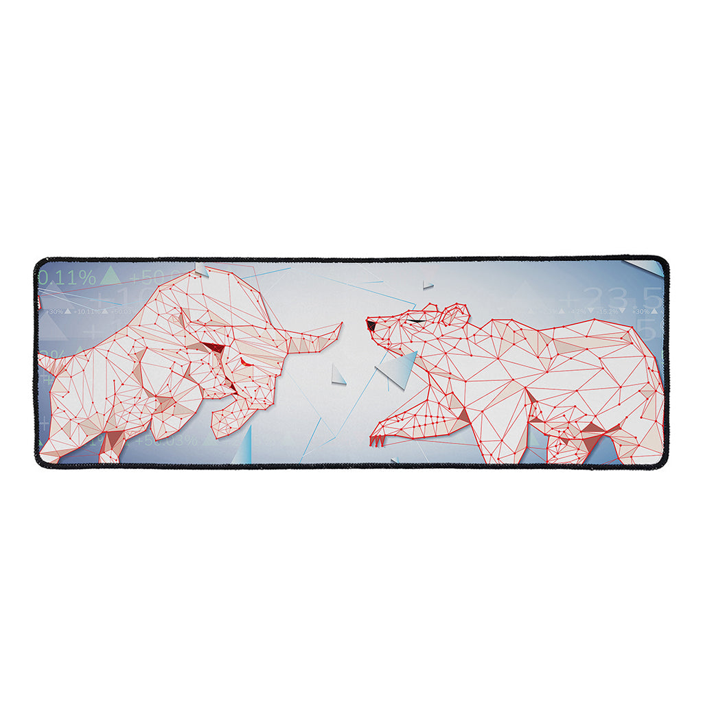 Bull And Bear Stock Market Print Long Kitchen Mat