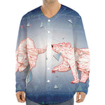 Bull And Bear Stock Market Print Long Sleeve Baseball Jersey