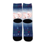 Bull And Bear Stock Market Print Long Socks