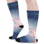 Bull And Bear Stock Market Print Long Socks