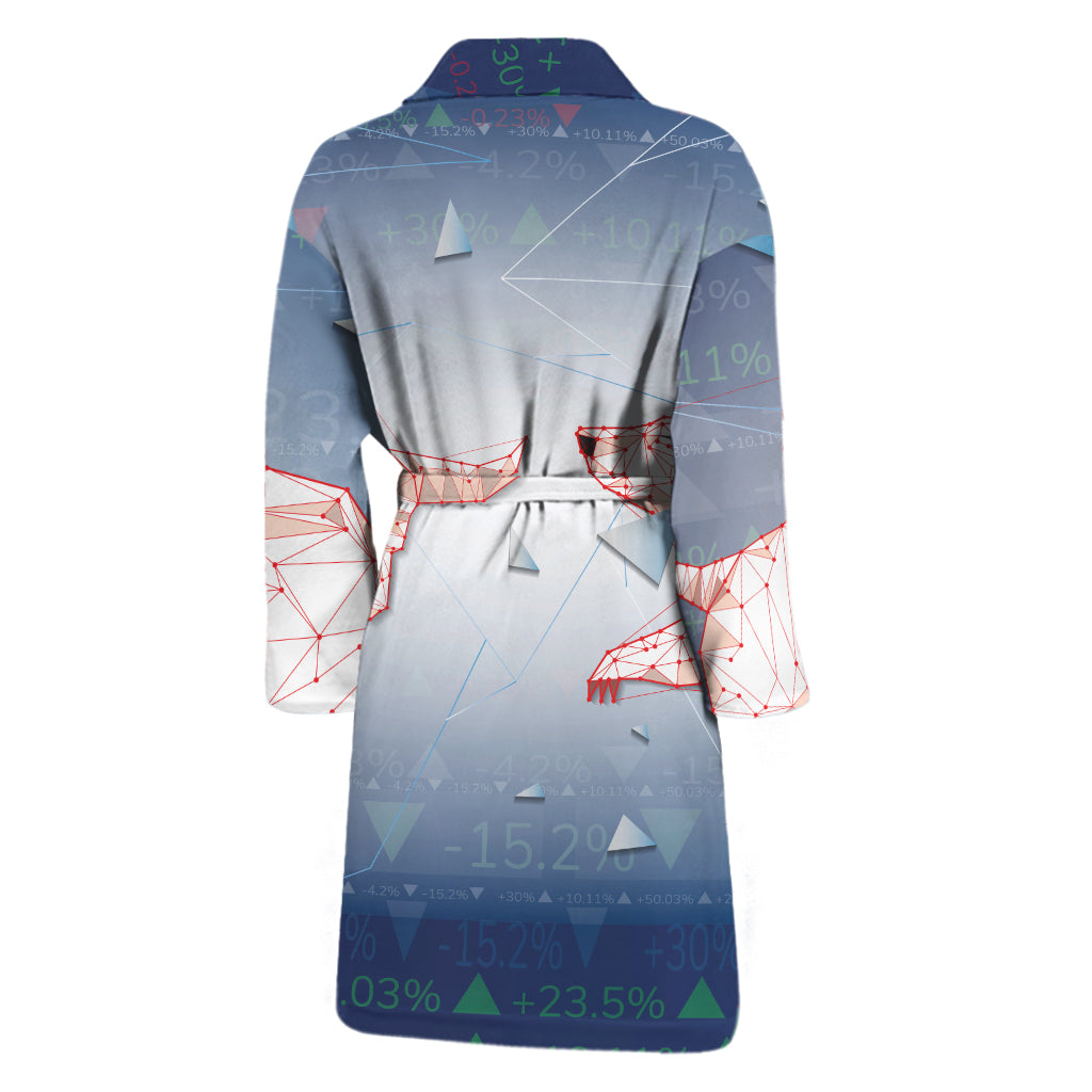 Bull And Bear Stock Market Print Men's Bathrobe