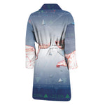 Bull And Bear Stock Market Print Men's Bathrobe