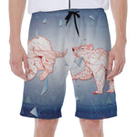 Bull And Bear Stock Market Print Men's Beach Shorts